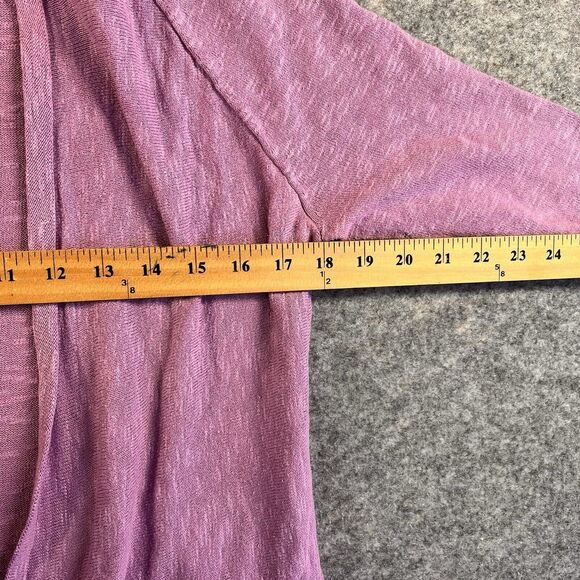 Eileen Fisher Cardigan Women’s XS Linen Cotton Open Front Short Sleeves Purple - Picture 4 of 8